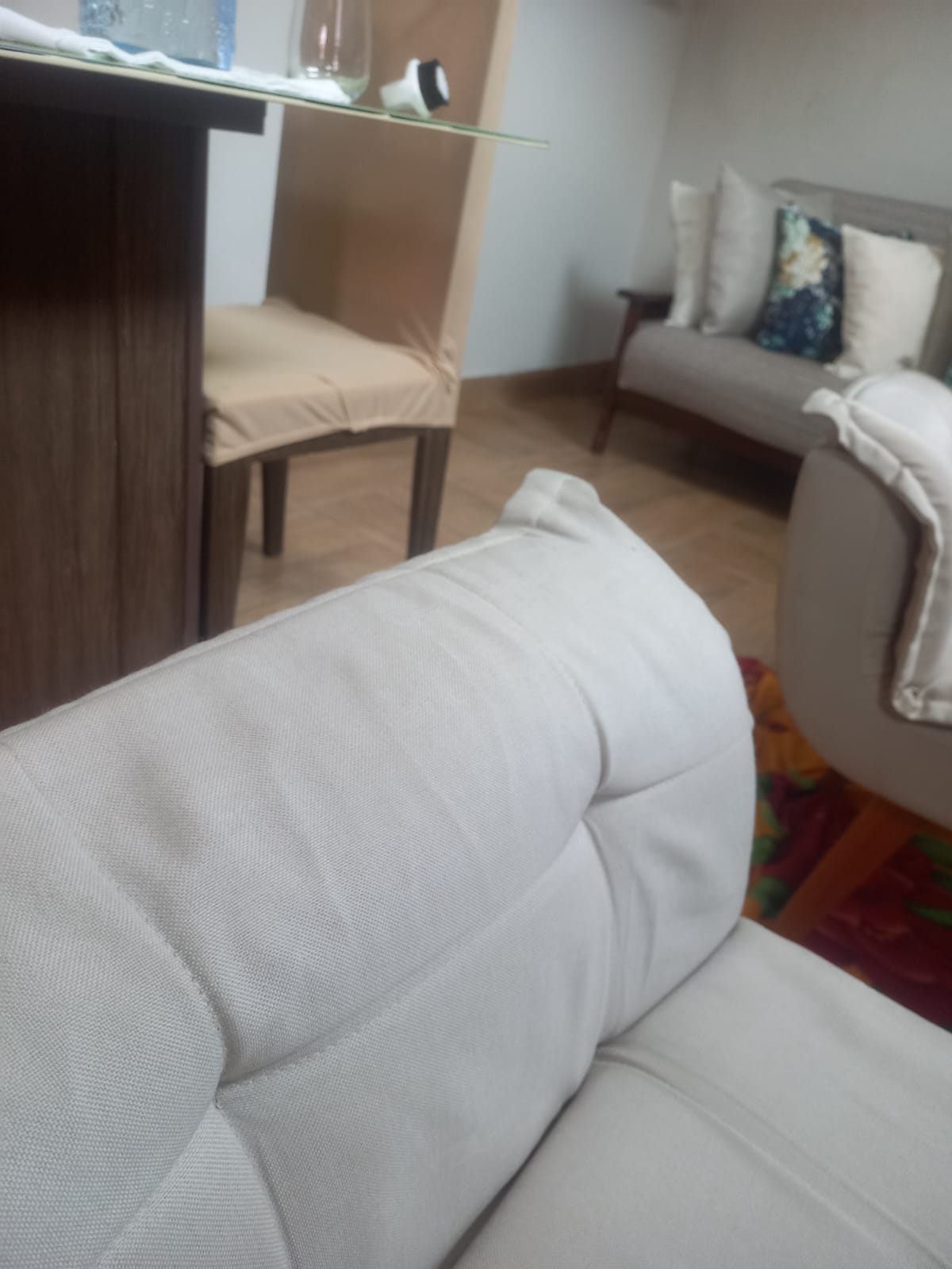 Sofá entregue impecável após higienização